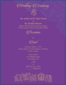 Indian Wedding Reception Invitation Wording Samples