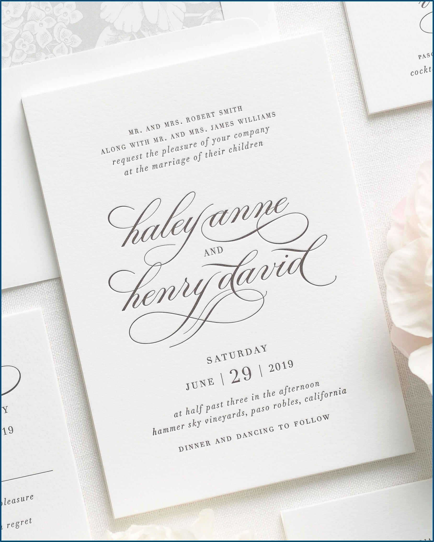 Inexpensive Letterpress Wedding Invitations