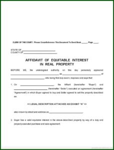 Legal Affidavit Forms Free