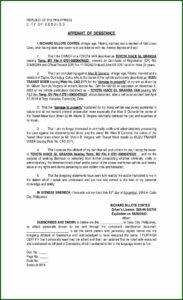 Legal Forms Affidavit Of Desistance