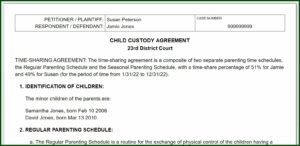 Legal Forms For Child Custody