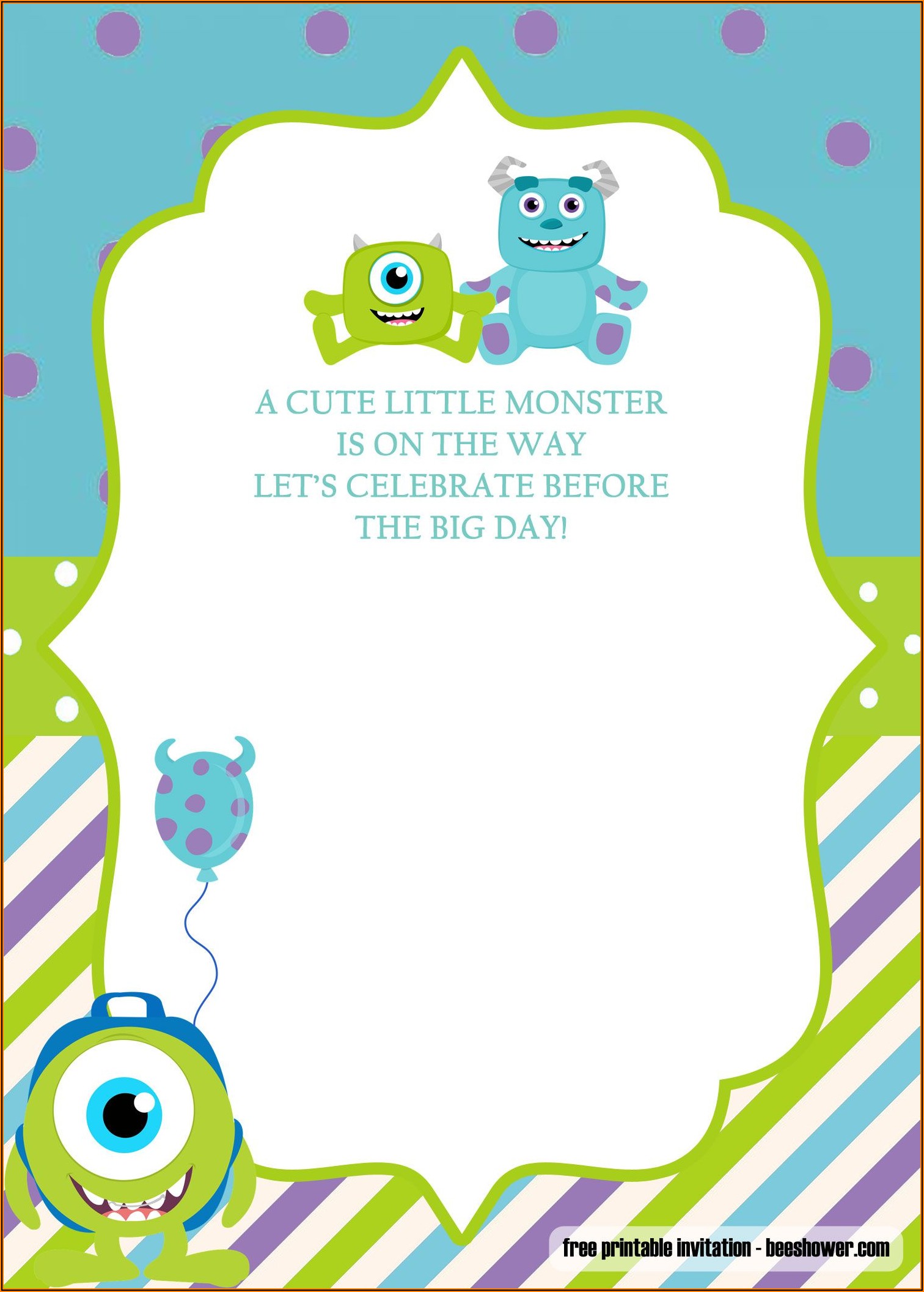 Little Monster Invitation Template (free)