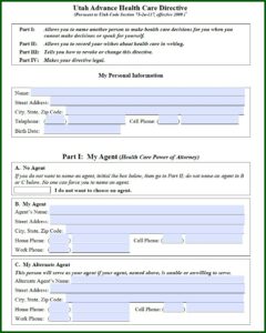 Living Will Healthcare Directive Form