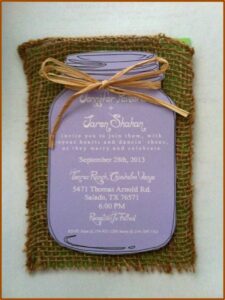 Mason Jar Shaped Wedding Invitations