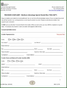 Medicare Complaint Form Pdf