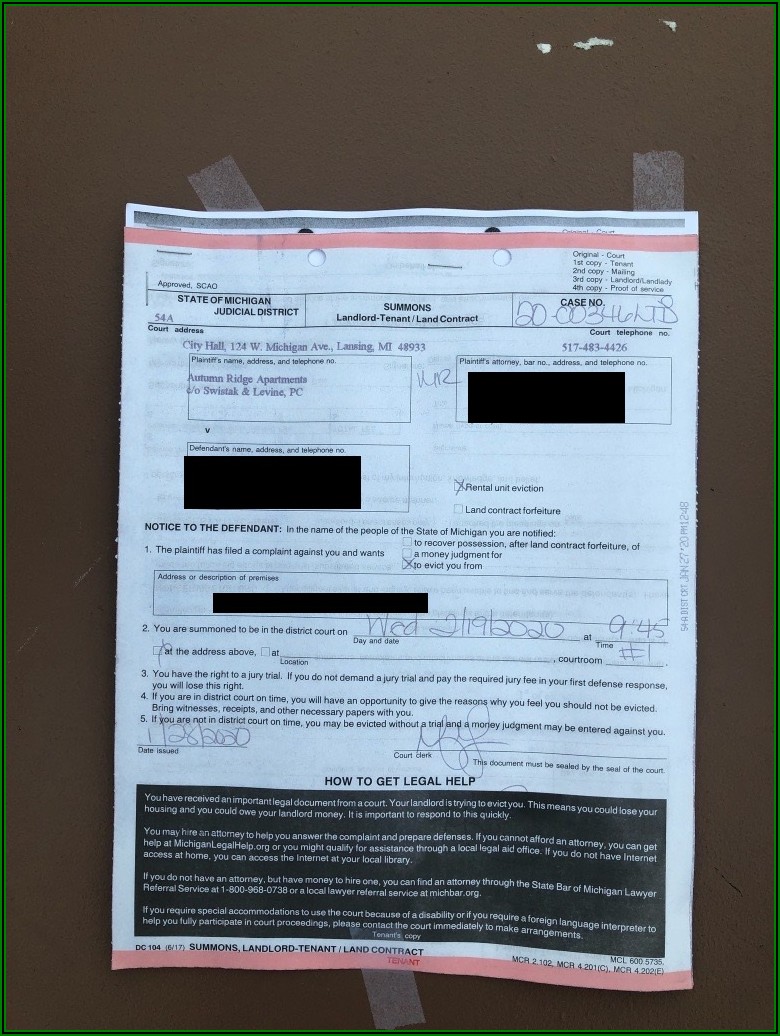 Michigan Landlord Eviction Forms