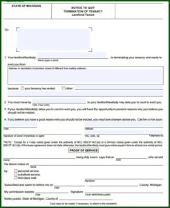 Michigan Landlord Tenant Eviction Forms
