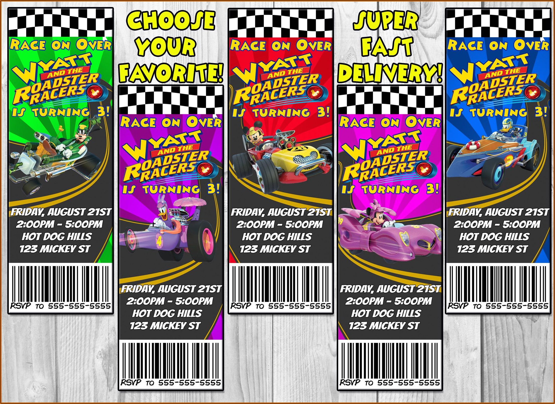 Mickey And The Roadster Racers Party Invitations