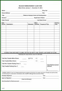 Mileage Reimbursement Form 2020 Pdf