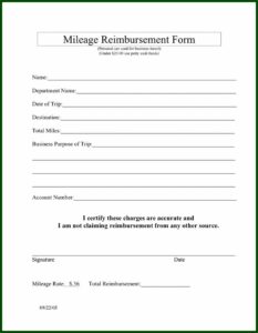 Mileage Reimbursement Form Pdf