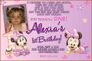 Minnie First Birthday Invitations