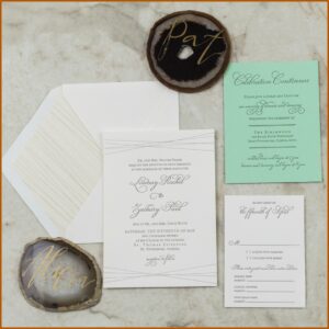 Modern Letterpress Wedding Invitations