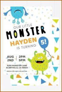 Monster Birthday Invitation Template