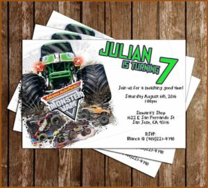 Monster Jam Invitation Template