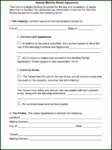 Monthly Rental Agreement Template