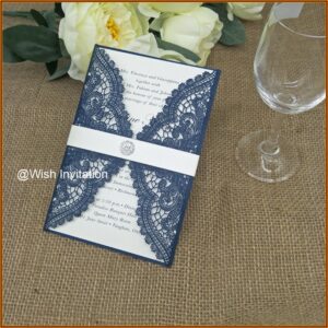 Navy And Ivory Wedding Invitations