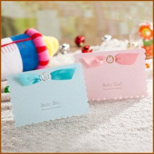 Navy Blue And Pink Baby Shower Invitations