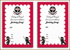 Ninja Birthday Invitation Template Free