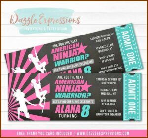 Ninja Birthday Party Invitation Template Free