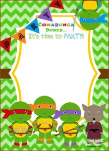 Ninja Turtle Invitations With Picture