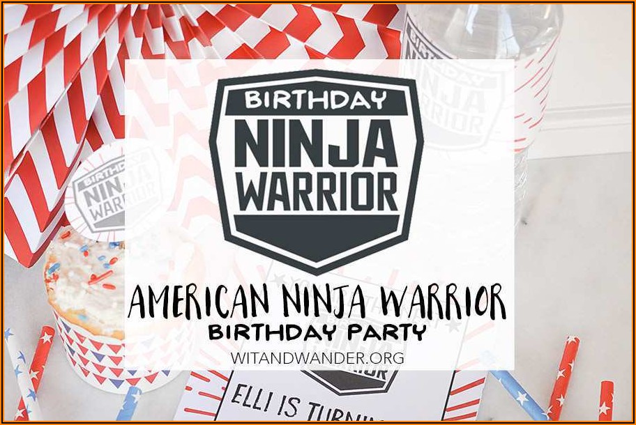 Ninja Warrior Birthday Invitation Template (free)
