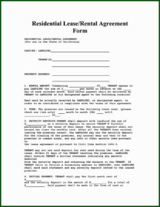 One Page Rental Agreement Form