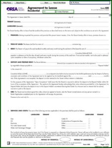 Ontario Landlord Lease Agreement Form