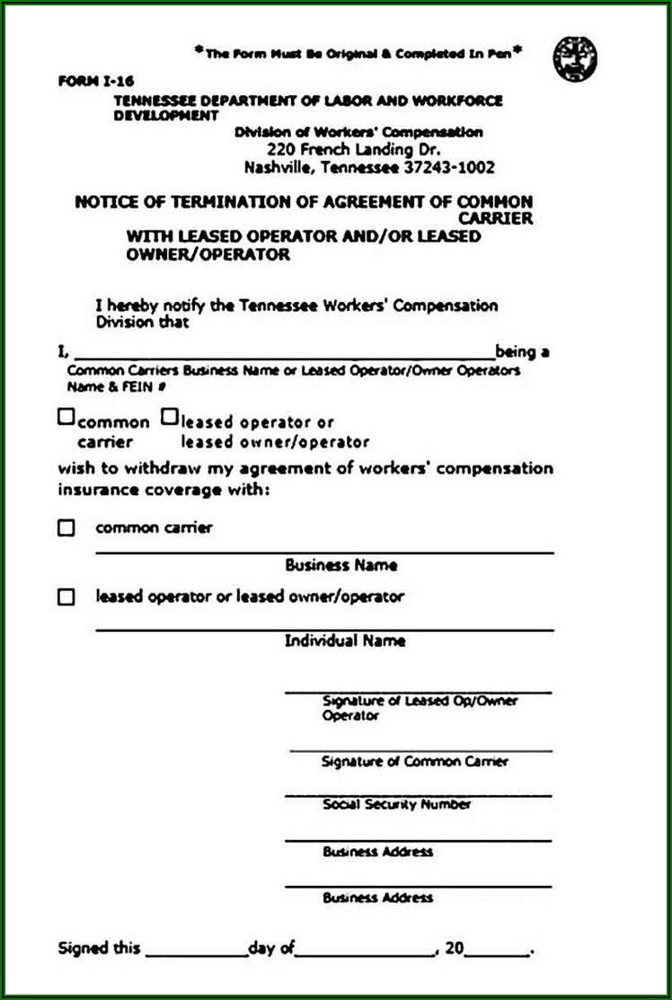 Owner Operator Lease Agreement Form Pdf