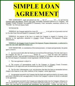 Personal Loan Contract Format