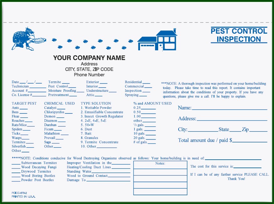 Pest Control Inspection Forms