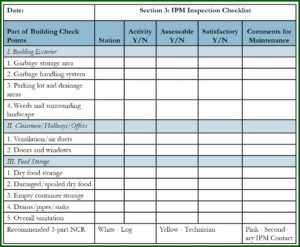 Pest Control Monitoring Record Form