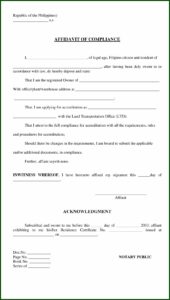 Philippine Legal Forms Affidavit