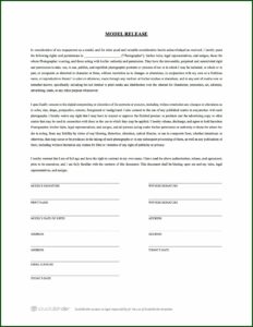 Photographer Model Release Form Pdf