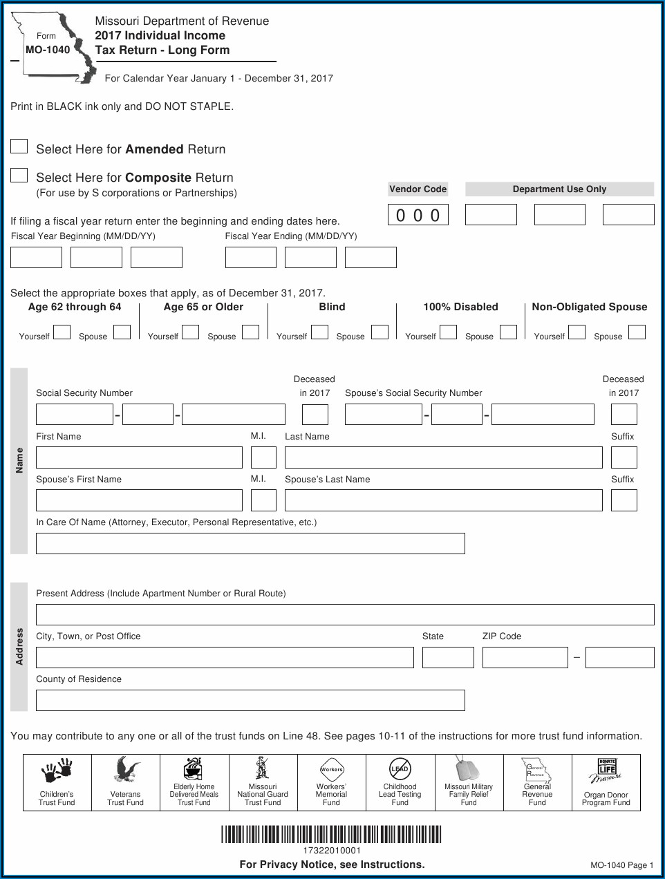 Printable 1040 Income Tax Form