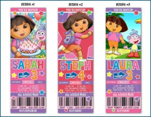 Printable Dora The Explorer Birthday Party Invitations