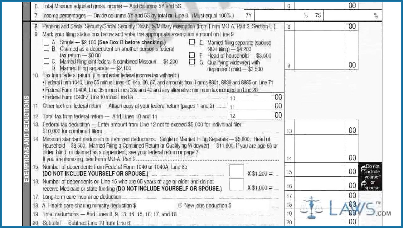 Printable Missouri State Income Tax Forms