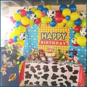 Red Blue And Green Birthday Invitations