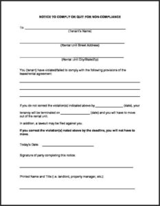 Rental Eviction Forms