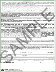Retail Installment Sale Contract Simple Finance Charge Form
