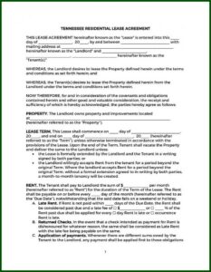 Simple One Page Rental Agreement Template