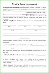 Simple Truck Lease Agreement Form