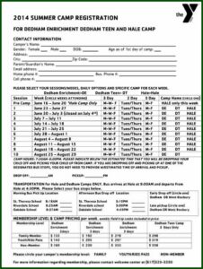 Summer Camp Registration Form Template