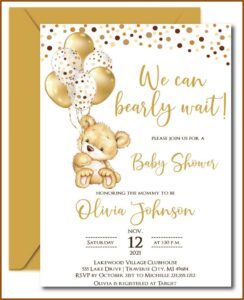 Teddy Bear Gender Reveal Online Invitations