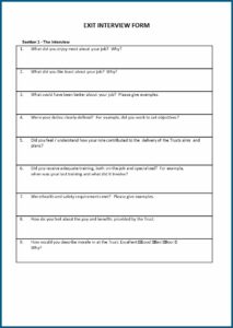 Template Of Exit Interview Form
