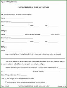 Texas Partial Release Of Lien Form