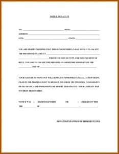 3 Day Notice To Vacate Template Texas