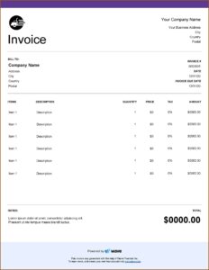 Auto Transport Invoice Template