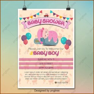 Baby Boy Shower Poster Template
