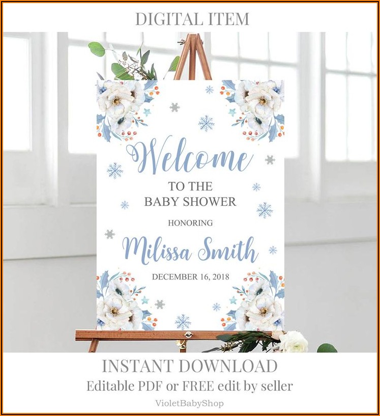 Baby Shower Welcome Poster Template