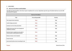 Backup And Recovery Plan Template